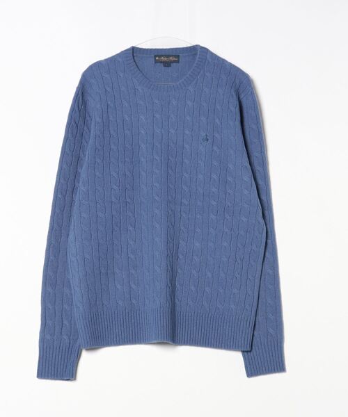 BROOKS BROTHERS セーター ニット ウール GFロゴ ケーブル