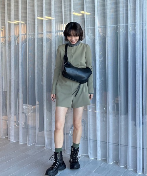 サロペット・オーバーオール・オールインワン 24AW AMERI LADY LIKE PUFF SHORT ROMPERS Ameri（アメリ） サロペット オーバーオール LADY LIKE PUFF SHORT