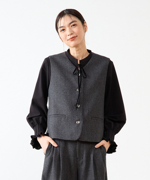 ベスト ジレ 「LOURMARIN」バックタックジレ レディース