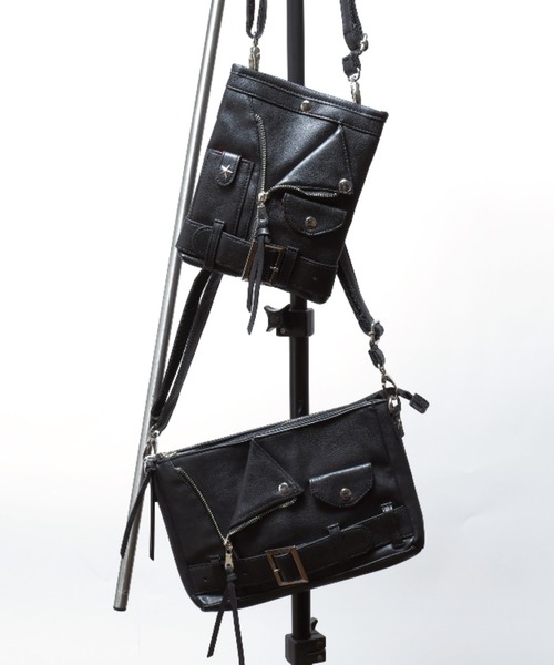 DEVICE（デバイス） ショルダーバッグ ライダース 2WAY ミニ ポーチ