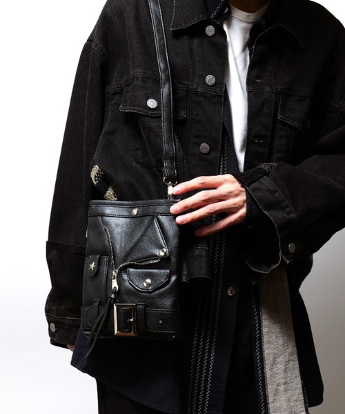 DEVICE（デバイス） ショルダーバッグ ライダース 2WAY ミニ ポーチ