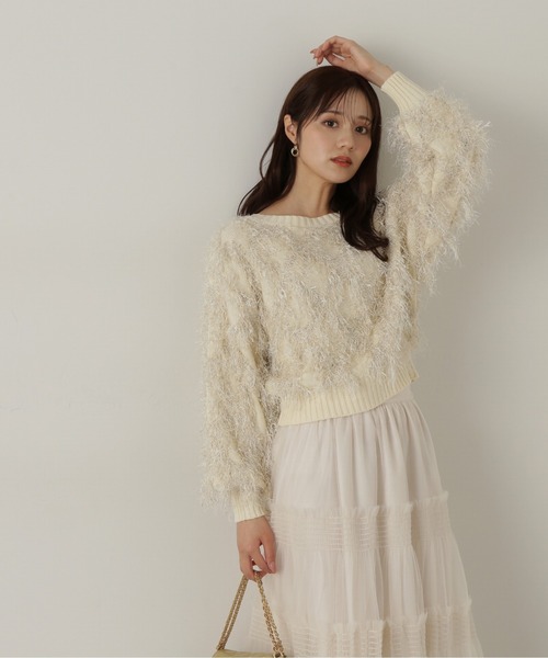 フリンジ ニット セーター ワンピース レディース 韓国 B3126 PROPORTION BODY DRESSING ニット セーター ラメフリンジニット