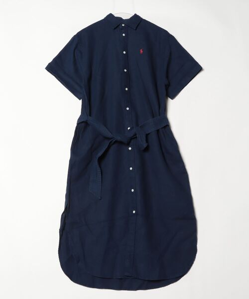 POLO RALPH LAUREN シャツワンピース リネン ショートスリーブ