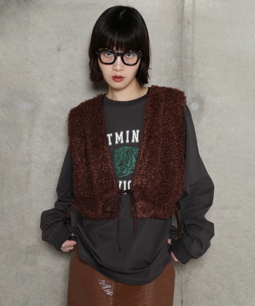 ベスト ジレ (CHIGNON)ボアオーガンベスト レディース