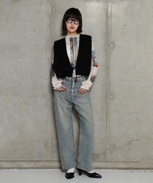 CHIGNON ベスト ジレ (CHIGNON)ボアオーガンベスト レディース