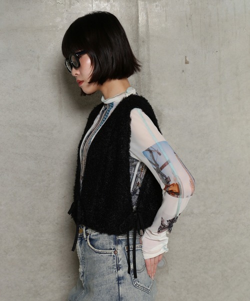 CHIGNON ベスト ジレ (CHIGNON)ボアオーガンベスト レディース