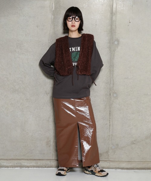 CHIGNON ベスト ジレ (CHIGNON)ボアオーガンベスト レディース