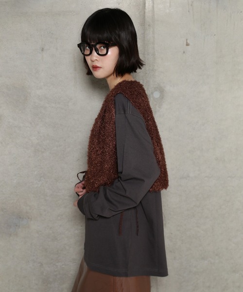 CHIGNON ベスト ジレ (CHIGNON)ボアオーガンベスト レディース