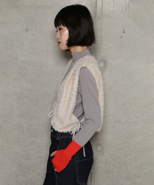 CHIGNON ベスト ジレ (CHIGNON)ボアオーガンベスト レディース