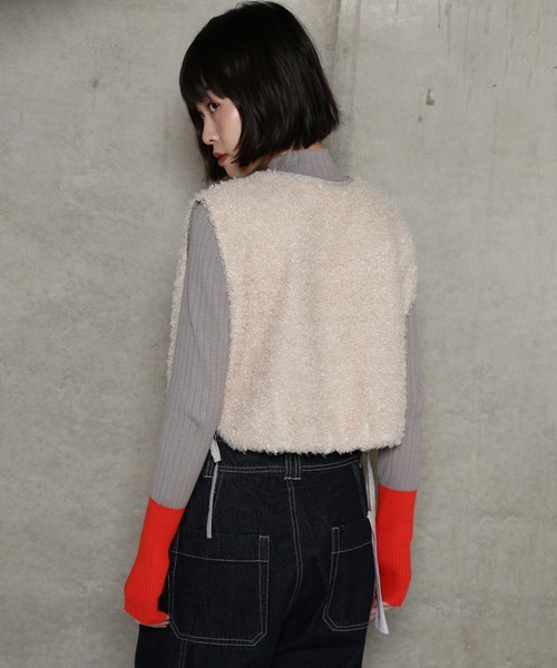 CHIGNON ベスト ジレ (CHIGNON)ボアオーガンベスト レディース