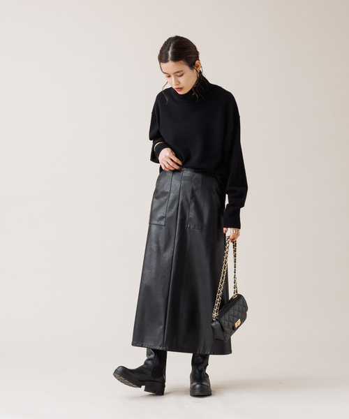 「Rouge vif」 タートルネックニット フリー ピンク レディース_画像2