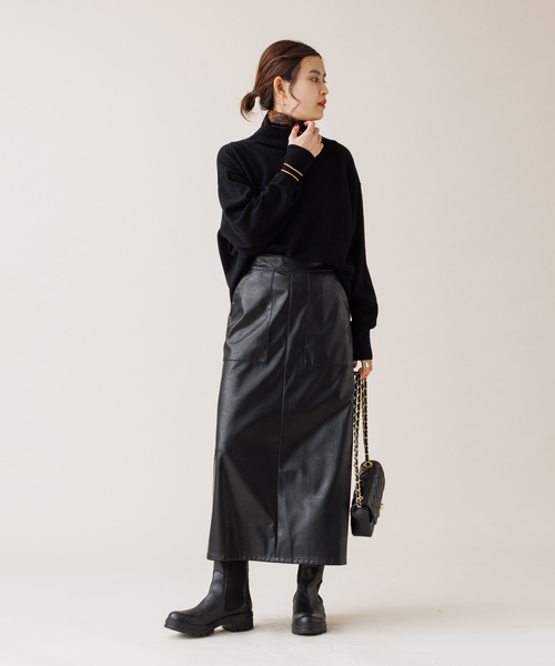 「Rouge vif」 タートルネックニット フリー ピンク レディース_画像3