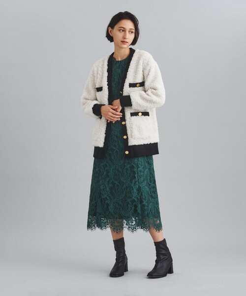 「GRACE CONTINENTAL」 ノーカラージャケット 36 ホワイト レディース_画像3