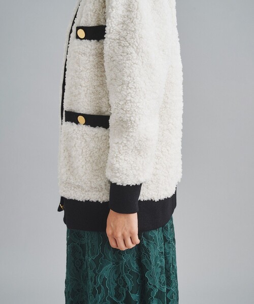 「GRACE CONTINENTAL」 ノーカラージャケット 36 ホワイト レディース_画像7