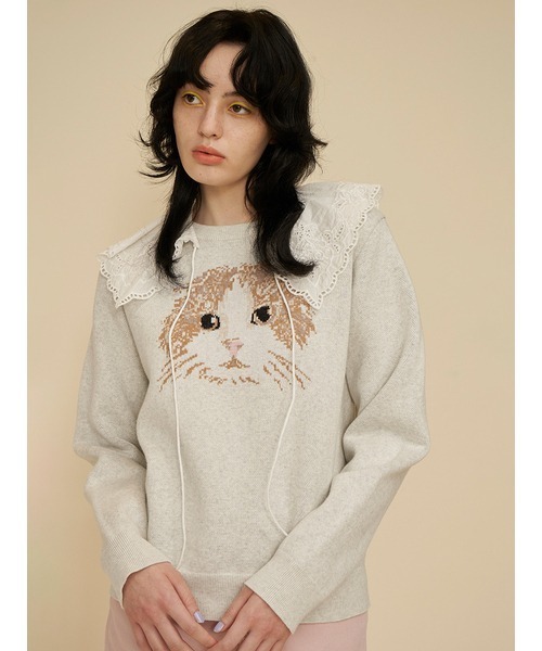 「FURFUR」 長袖ニット FREE ライトブルー レディース_画像3