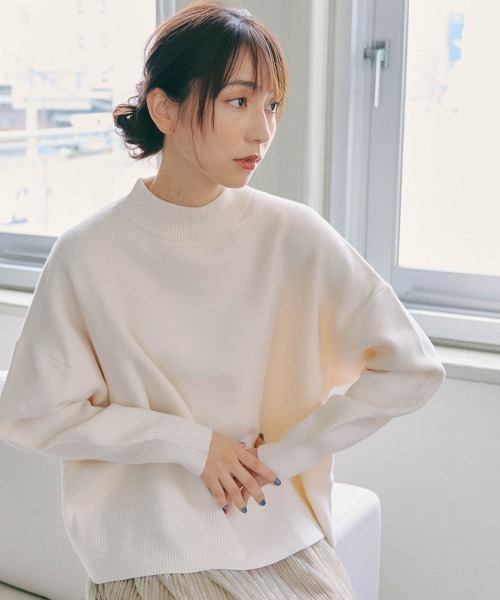 「Droite lautreamont」 ドルマンスリーブニット 2 ブラック レディース_画像2