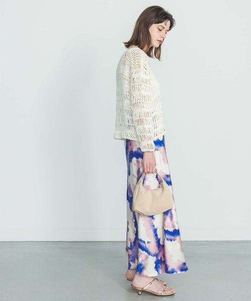 ニット セーター クロシェ透かしボートネックニット レディース Gready Brilliant ニット セーター クロシェ透かしボートネック