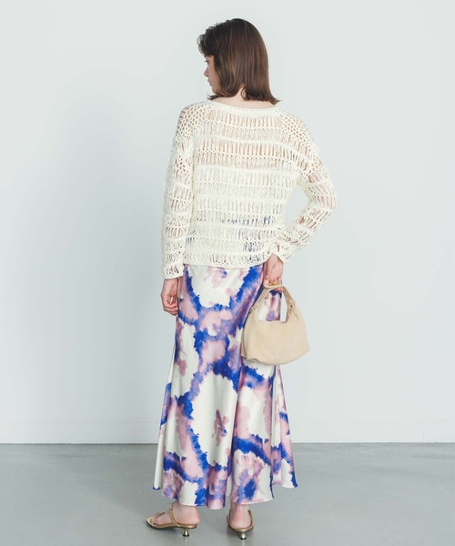 ニット セーター クロシェ透かしボートネックニット レディース Gready Brilliant ニット セーター クロシェ透かしボートネック