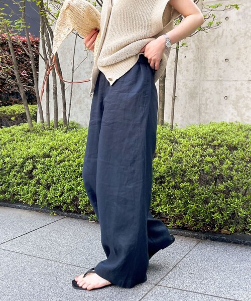 NOLLEYS【新品未使用】リネン混 グリーン ダブル ジャケット ワイドパンツ セール】◇【WEB限定サイズあり】ウォッシャブルイージーワイド