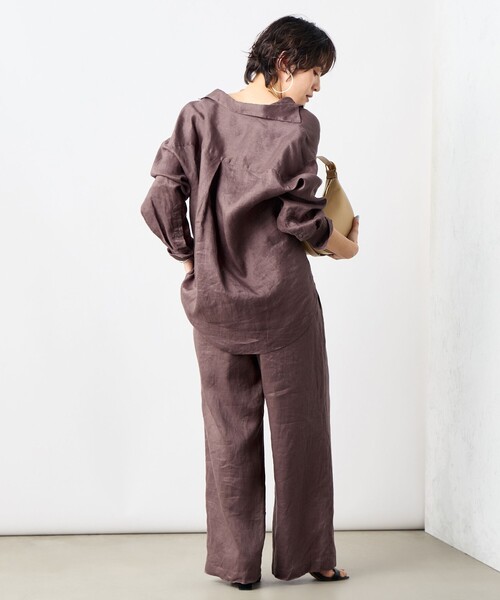NOLLEYS【新品未使用】リネン混 グリーン ダブル ジャケット ワイドパンツ セール】◇【WEB限定サイズあり】ウォッシャブルイージーワイド