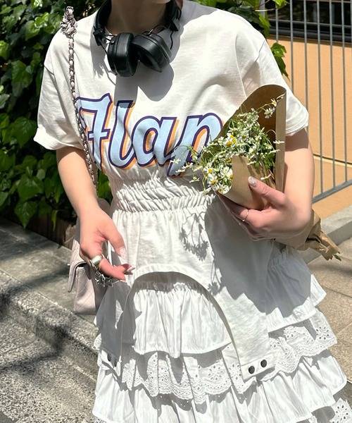tシャツ シャーリング裾ぴろんT レディース Alley Tokyo tシャツ シャーリング裾ぴろんT レディース