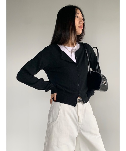 「Didot.showroom」 ニットカーディガン FREE ブラック レディース_画像6