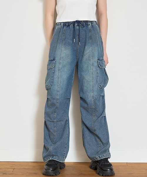 IU着用 デニム カーゴパンツ ANDER HUNK カーゴパンツ 4-Pocket Cargo Denim Pants/4ポケット