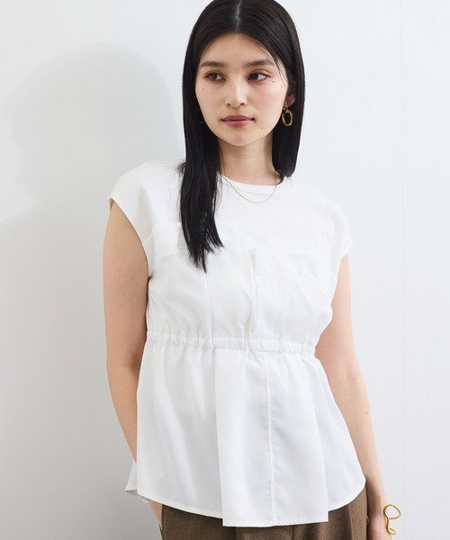 新品　サッカーカットトップス　白　ビスチェ　ペプラム VIS(ビス) / 【WEB限定】ビスチェドッキングペプラムカットソー