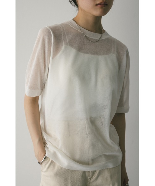 tシャツ ウォッシャブルリネンニットT レディース