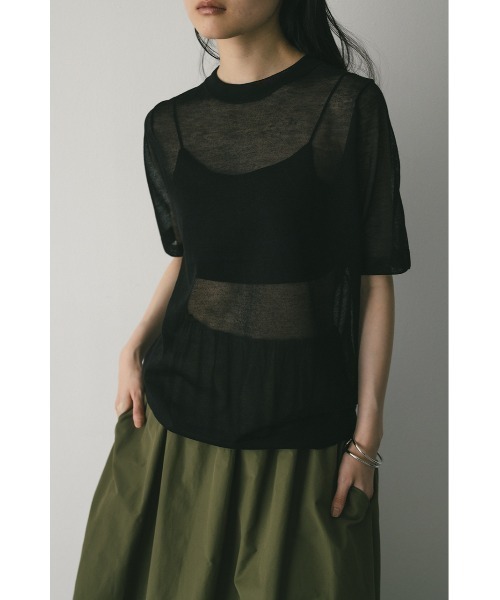 ウォッシャブルリネンニットT WHT STYLEMIXER | ウォッシャブルリネンニットT (ニット ) |SHEL