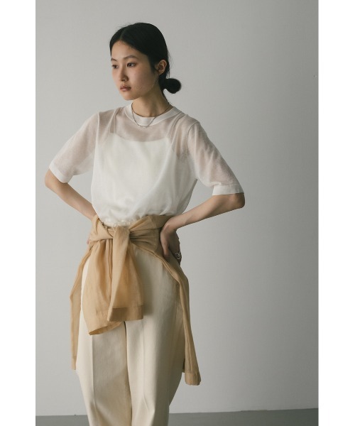 ウォッシャブルリネンニットT WHT STYLEMIXER tシャツ ウォッシャブルリネンニットT レディース