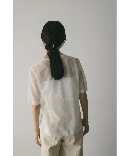 ウォッシャブルリネンニットT WHT STYLEMIXER tシャツ ウォッシャブルリネンニットT レディース