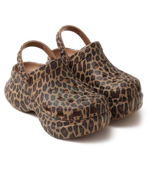クロックス サイプラス ヒールサンダル レオパード W6 CROCS クロックスW6 サイプラス サンダル ミュール レオパード