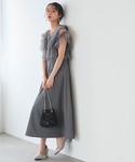 パンプス グリッター チャンキーヒール シアー...の詳細画像2