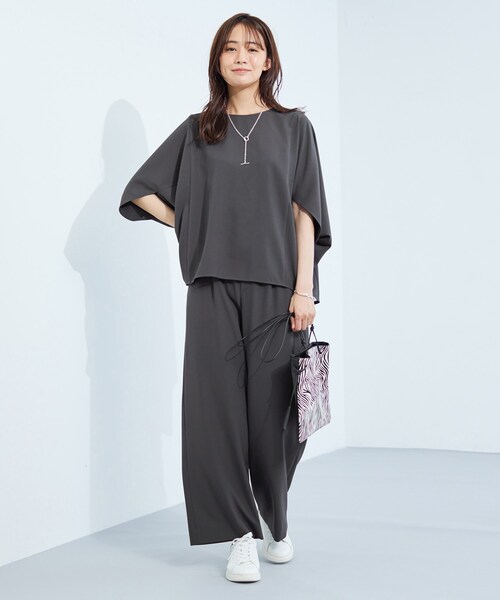 INDIVI ブラウス シャツ 「接触冷感／UVケア／SETUP可能