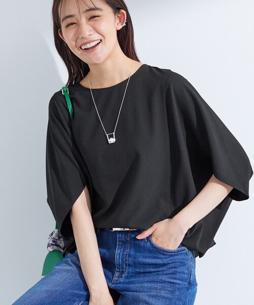 INDIVI（インディヴィ） ブラウス シャツ 半袖 「体型カバー/SETUP可能