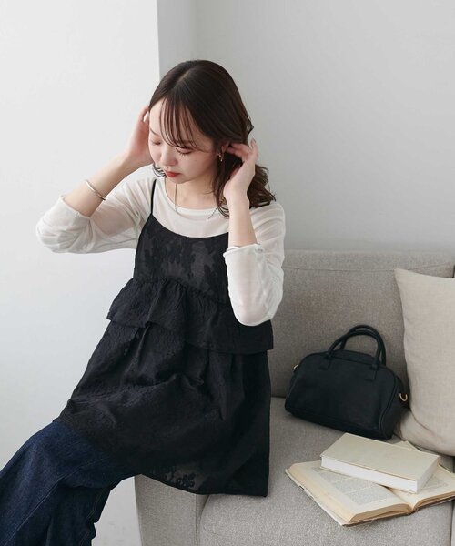 Discoat（ディスコート） チュニック 「WEB限定」刺繍レースキャミ