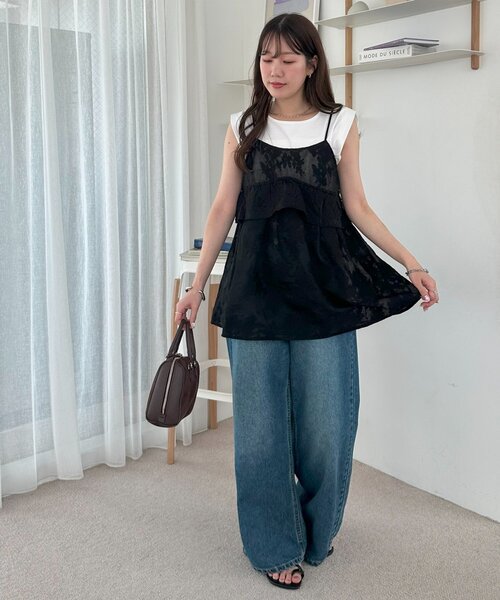 Discoat（ディスコート） チュニック 「WEB限定」刺繍レースキャミ