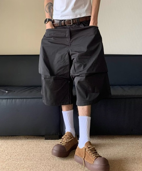 THE HITSS（ヒッツ） パンツ ワイドレッグ ナイロン ジョーツ ハーフ