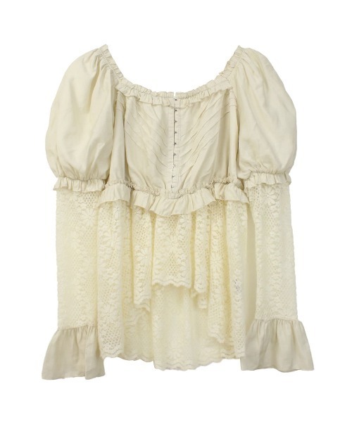 ＣＯＥＬ フリルブラウス COEL Online Storeヴィンテージレースフリルブラウス(F アイボリー): TOPS