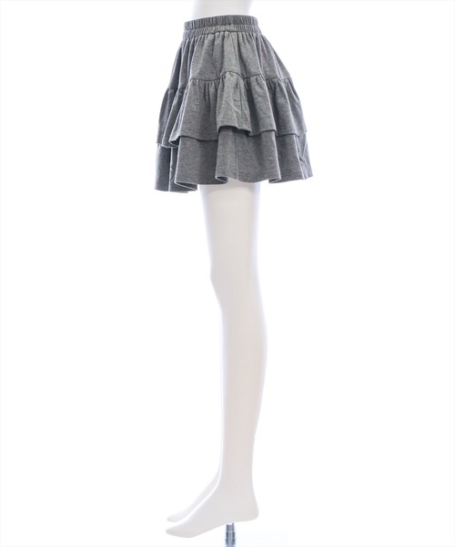 clear スカート 2段ティアードスウェットミニスカート「フレンチ