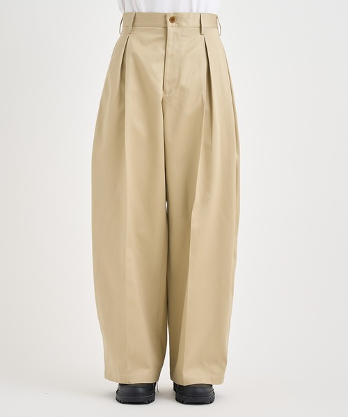 【未使用品】KHOKI ワイドチノパンツ ベージュ KHOKI（コッキ） ワイドパンツ チノパン 「KHOKI / コッキ」Tuck