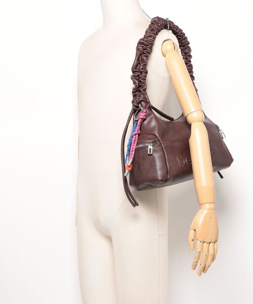 Desigual（デシグアル） ハンドバッグ ギャザーハンドル×3Dロゴ レザー