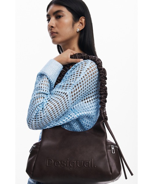Desigual（デシグアル） ハンドバッグ ギャザーハンドル×3Dロゴ レザー
