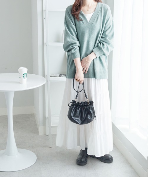 ✴︎お取り置き✴︎perverze Vネック ニット PERVERZE（パーバーズ）の「Fit Rib V Neck Knit（ニット/セーター