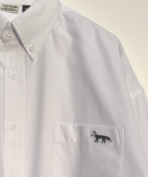 T-MAC OUTING シャツ T-MAC ワンポイント刺繍 オックスフォード長袖