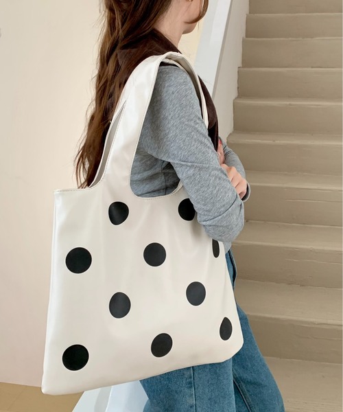 FINEnough ショルダーバッグ バッグ ドット柄トートバッグ レディース