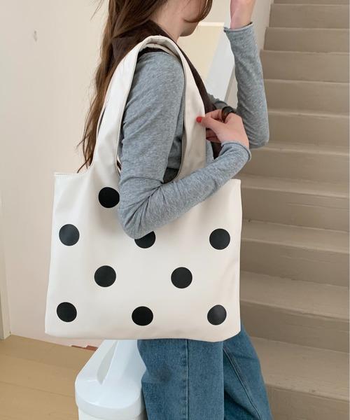 FINEnough ショルダーバッグ バッグ ドット柄トートバッグ レディース