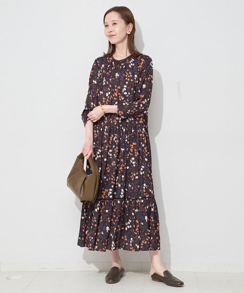 SLOBE IENA（スローブイエナ） ワンピース flowerprint ティアード