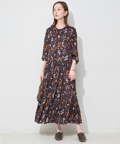 SLOBE IENA（スローブイエナ） ワンピース flowerprint ティアード